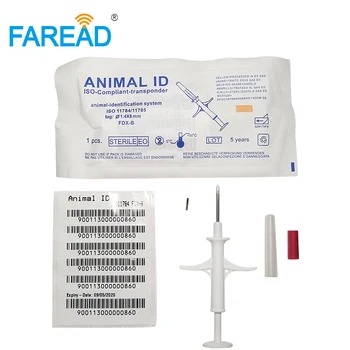 1.4x8mm Injecție de sticlă tag-ul pentru pește pisică de urmărire animal RFID tag ISO11784/785 FDX-B Protocol de companie microcip