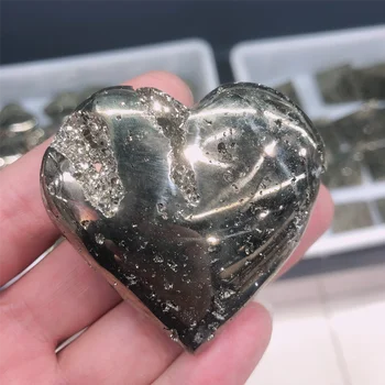 1 buc Naturale Pirită Forma de Inima de Piatră cristal Mineral Cuarț Specimen Gem Ornamente Pirită piatră prețioasă Piatră de Energie
