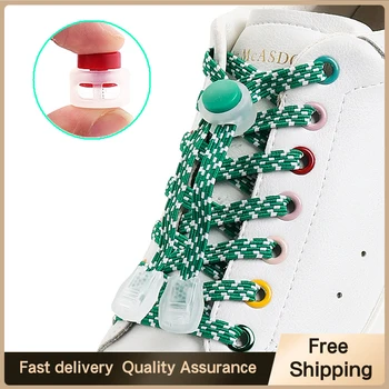 1 Pereche Fără Cravată Șireturi Rotunde Împinge De Blocare De Primăvară Elastica Sireturi De Adidasi Copii Și Adulți Convenabil Leneș Pantofi Dantela
