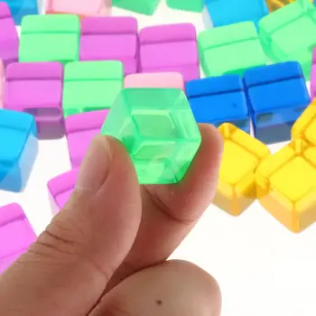 100 Bucati Transparente Gol Zaruri 16 mm Culori Translucide Cuburi de Predare Zaruri Zaruri Pătrat Jocuri de Puzzle Joc de Petrecere