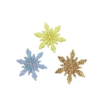 10buc 4.5 CM Strălucitoare Glitter Forma de Fulg de nea Căptușit Aplicatii de BRICOLAJ, articole pentru acoperirea capului Agrafe de Par Decor de Crăciun