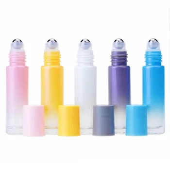 10ML Rola Pe Sticle de Uleiuri Esențiale Gradient de Roz Alb Albastru Roller Container Cosmetice Deodorant de Sticlă se Rostogolească Pe Sticla 25pcs