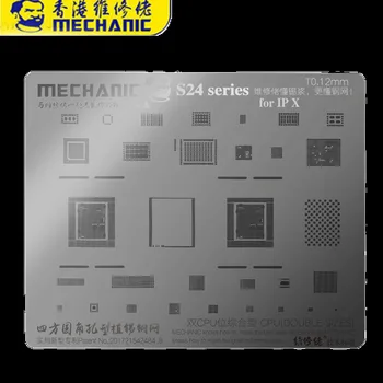 10pc MECANIC S24 Serie BGA Reballing Matrita pentru iPhone 5/5S/6/6P/6S/6SP/7/7P/8/8P/X CPU Planta Universal Tablă de Oțel cu Ochiuri de 0,12 mm