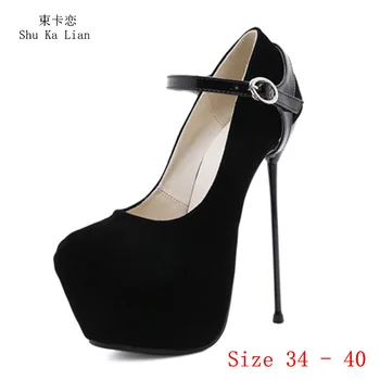 17 CM Super Pantofi cu Toc pentru Femei Platforma Pompe Femeie Tocuri inalte Petrecere de Nunta Pantofi Tocuri Pisoi Plus Dimensiune 34 - 40