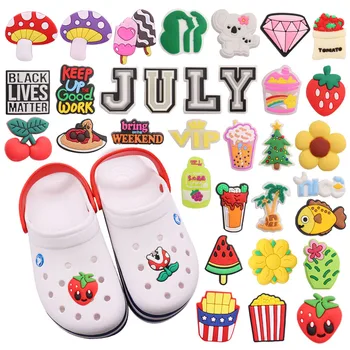 1buc iulie Căpșuni Băuturi Răcoritoare Koala PVC Pantof Farmece Copii, Papuci, Pantofi, Accesorii Decor DIY Croc Cadou de Vacanță