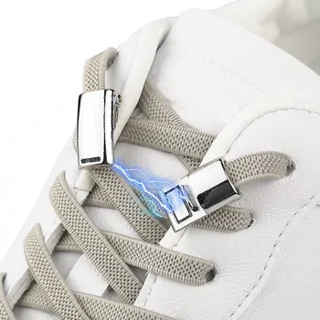 1Pair Nici o legătură Magnetică Șireturile Magnetic Elastic cu Șireturi de Pantofi pentru Copii și Adulți de Blocare din Metal Leneș Dantele Adidasi Ghete