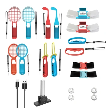 20 in1 Accesorii pentru jocuri Somato-senzoriale Sport Set pentru a Comuta Sport Curea de mână Sabia Racheta de Tenis Bază de Încărcare
