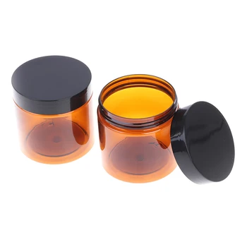 200ml Rotund Amber Primi Borcan Direct Fețe Crema Borcane cu Capac de Plastic Negru Capac Căptușeală Interioară Pentru Balsam Lotiune de Casă produse Cosmetice