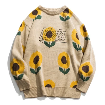 2020 de moda de top new sosire iarna floarea-soarelui floare de vânzare pulovere barbati pulover o-gât pulovere aplicatii de Îmbrăcăminte de brand