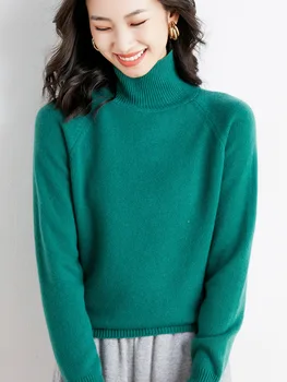 2021 toamna Picătură umerii moi, calde, Pulovere Cașmir de sex feminin de iarna noi femei tricotate pulover gât o bază de lână pulover pulovere