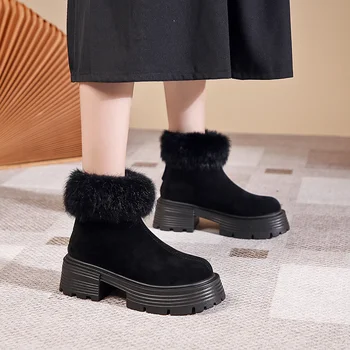 2023 Noi Cizme de Zapada pentru Femei Pantofi de Iarna Cizme Cald Bumbac Gros Pantofi Femei Pantofi Pantofi Platforma, Pantofi pentru Femei Cizme Glezna