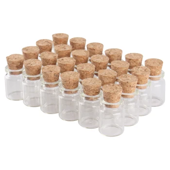 24 de piese 5ml 22x30mm Transparent Flacoane de Sticlă cu Dop de Plută Mini Borcane de Sticlă pentru Cadou de Nunta DIY Pandantiv Ambarcațiuni