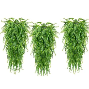 3 Buc Artificiale Agățat Ferigi Plante de Viță de vie Fals Ivy Boston Fern Agățat de Plante în aer liber UV, din Plastic Rezistent la Plante(Verde)
