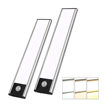 3 Culoare Cadrul Cabinetului de Lumini, 24-Led Estompat USB Reîncărcabilă Mișcare Senzor Magnetic Sub Cabinet de Lumini (2Pack)
