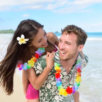 36 Contează Tropicale Din Hawaii Ghirlande De Flori Ghirlanda De Flori Hawaiian Partid Găină Decor Plajă Distracție Flori Consumabile