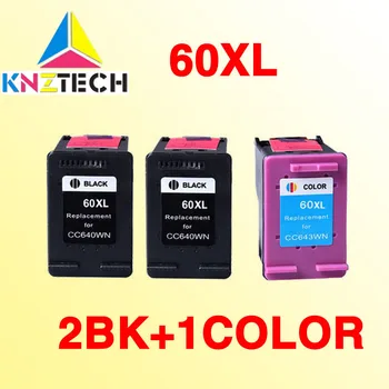 3PCS cartușele de cerneală compatibile pentru hp60 60XL Deskjet F4440 F4480 F4435 4500 F4580 5500 D5560 D110a F2430 ENVY120