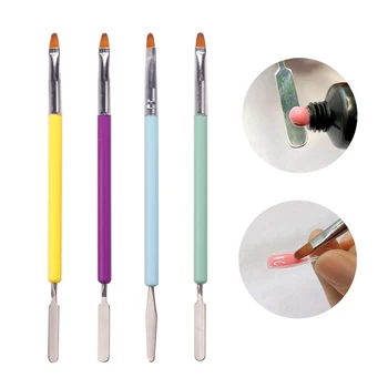 4 Bucati Cap Dublu UV Gel Unghii Acrilice Pensula de Desen de Flori Acasă Salon de Utilizare