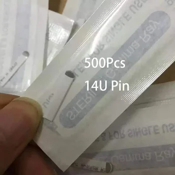 500Pcs Alb NANO 0,20 mm U Forma 14U Microblading Ace pentru Machiaj Permanent Provizii Manual Spranceana Lame Agulhas Tebori