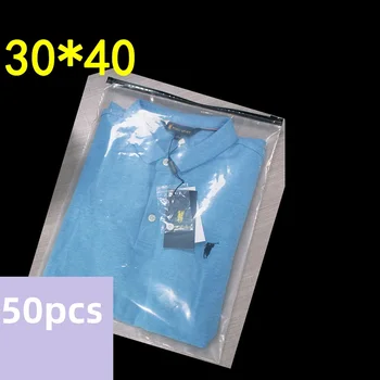 50pcs/lot 30x40cm Haine Transparent cu Fermoar Geanta Îngroșat Îmbrăcăminte Ambalaj Auto de Etanșare Sac Sac de Depozitare