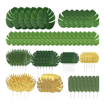 72 Buc Artificiale Palm Frunze Tropicale Junglă, Frunze De Decoratiuni Pentru Plajă Copil De Dus De Nunta Decoratiuni Ziua De Nastere