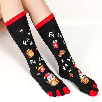 8-culoare Yoga Șosete de Crăciun, Cinci-degete, Ciorapi de Dans Șosete de Distribuire Full-deget de la Picior Ciorapi de Crăciun Sport Sosete pentru Femei Șosete
