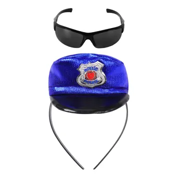 Adulți Cosplay Costum de Poliție Roleplay Accesorii Mini Polițist Cap Cap Cerc și Super-Usoare Cadru ochelari de Soare pentru Halloween