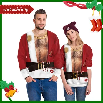 Amuzant de prost gust Femei Bărbați Urât Pulover de Crăciun 3D Digitale Imprimate de Crăciun Pulovere An Nou Fericit Xmas Cadouri Pentru Iubitorii de Haine