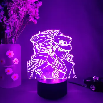 Anime 3D Lampa Aventura Bizar JoJo lui JoJo Silueta Gravate cu Laser în Sus de Iluminat Noutate Cadou Noapte, Lumini Decor Dormitor