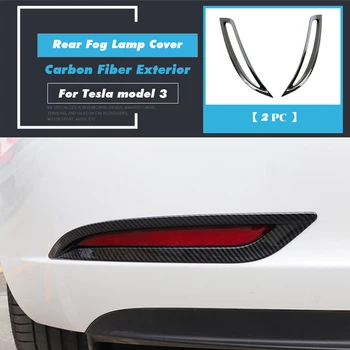 Auto lumina de ceață Spate rama decor luminos benzi de paiete ABS Aspect Fibra de Carbon pentru Tesla model 3 accesorii Auto