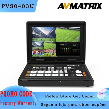 AVMATRIX PVS0403U Video Switcher Mixer MULTI-FORMAT Portabil de 10,1 Inchi 4-Canal SDI&HDMI LIVE STREAM pe PC Software-ul de Control