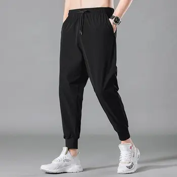 Barbati Matase de Gheață Pantaloni Sport de Vara Ultra-Subțire coreeană Stil Trendy Sălbatice Nouă-Punct de Grinzi Pantaloni Largi Casual Pantaloni Lungi