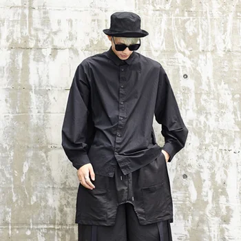 Barbati nou stil Japonez stradă haine de moda punk mâneci lungi vrac de mari dimensiuni camasa casual hip-hop dress shirt