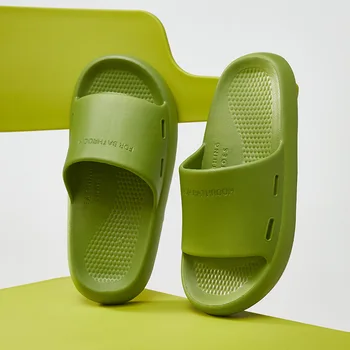 Bărbați și Femei de Origine Antiderapante Simplu Verde Moale Jos Acasă Cuplului Baie, Papuci de Femei Pantofi Personalizate Dezodorizare