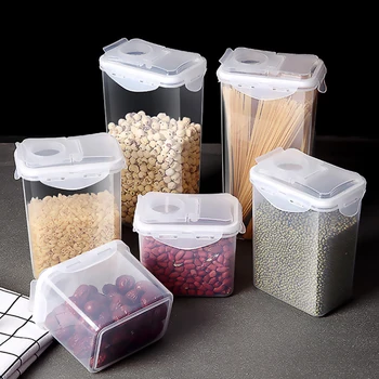 Casa De Bucătărie Din Material Plastic Transparent Sigilate Conservarea Alimentelor Cutie De Cereale Rezervor De Stocare Frigider Cutie De Depozitare De Depozitare A Alimentelor Sticla