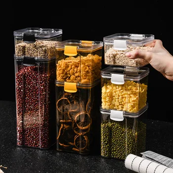 Cereale de Bucatarie Container Transparent, Dispenser Cereale Gustare Cutie de Depozitare Sigilate și Praf Recipiente din Plastic cu Capac