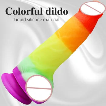 Colorate Vibrator Realist Machiaj Penis Manual de sex Feminin Gros de Silicon Penisul Sex Toy Masturbator Jucării Erotice Mare Dildo Anal pentru