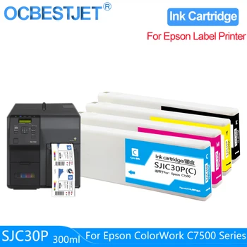 Compatibil Cartuș de Cerneală Pentru SJIC30P Epson Colorworks C7500G C7500GE Imprimantă de Etichete Plin cu 300 ml Cerneala Pigment