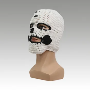 Craniu Palarie Sapca Unisex De Iarna Cald Pure De Mână Tricot Pălărie În Aer Liber Masca Craniu Pure De Mână Tricot De Lână Paty Pălărie De Halloween