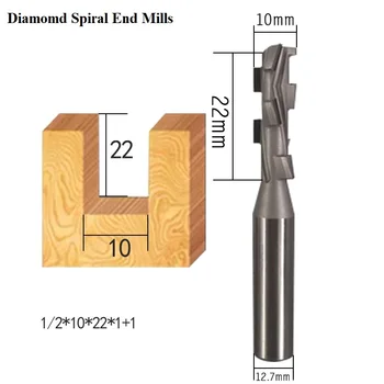 Diamant PCD prelucrarea lemnului de frezat cnc cutter două flaut spirală Cuțit de Curățare Jos Endmill lemn instrumente de cotitură CVD Slotter router