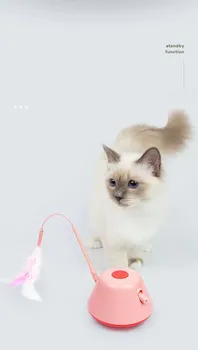 Electric cat jucărie USB reîncărcabilă pene teasing pisica stick tijă de pescuit automată teasing cat platan de auto-vindecare artefact