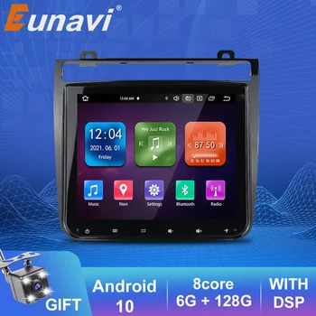 Eunavi 2 DIN Android 10 Radio Auto Multimedia Player Pentru VW Touareg 2002 2003 2004 2005 2006 2007 2008 2009 2010 Navigare GPS