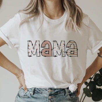 Femei Harajuku T-shirt ' 90 Scrisoare de Imprimare Casual Maneca Scurta Regular Îmbrăcăminte de Vară de Moda Desene animate Femei Mama Model T-