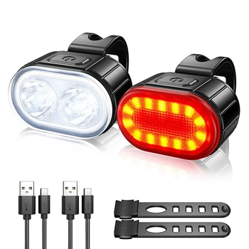 Fierbinte 3C-USB Reîncărcabilă Bike Light Set,500 Lumeni-Super Luminos Lumini de Biciclete în Față Și în Spate LED, Stop Spate,Lumini pentru Biciclete