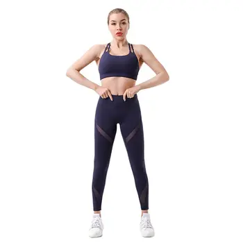 Fierbinte de vânzare de fitness două piese de nailon yoga costum de mare elastic talie subțire sport yoga pentru femei costum