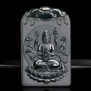 Fierbinte de Vânzare Naturale de Mână sculpta Mii de-a înmânat Avalokitesvara Colier Pandantiv Moda Bijuterii Barbati Femei Noroc Cadouri Amuleta