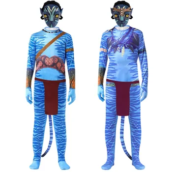 Filmul Avatar super-Erou Jake Sully și Neytiri Cosplay Costum Drum de Apă, Bodysuit Bărbați Femei Salopeta, Masca Copii, Joc de Rol Halloween