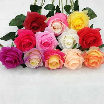 Flori artificiale de Mătase Floare Trandafir Cap Nuntă Decorațiuni DIY Artizanat Simulare de Flori Reale de Atingere a Crescut Cununa 10pc/lot
