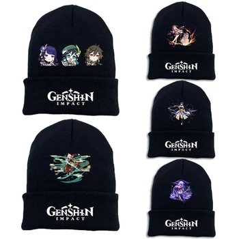Genshin Impact Tricotate Kawaii Pălărie Diluc Klee Venti Ganyu Joc Anime Cosplay Capac Toamnă Iarnă Hip Hop Casual Cald Pălării Articole Pentru Acoperit Capul