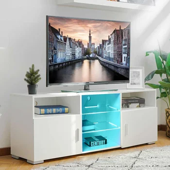 High Gloss TV LED de Stand Cabinet de 57 inch TV Mese Mobilier Acasă TV Sta cu Spatiu de Depozitare Mobilier Camera de zi