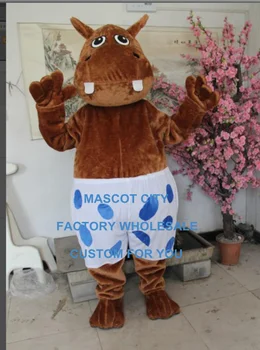 Hipopotam mascul mascota costum Adult Dimensiune Personaj de Desene animate Mascotte Mascota Costum Costum se Potrivesc Rochie Fancy SW1181